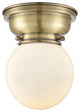 Innovations 623-1F-AB-G201-6 1-Light Flush Mount, Antique Brass