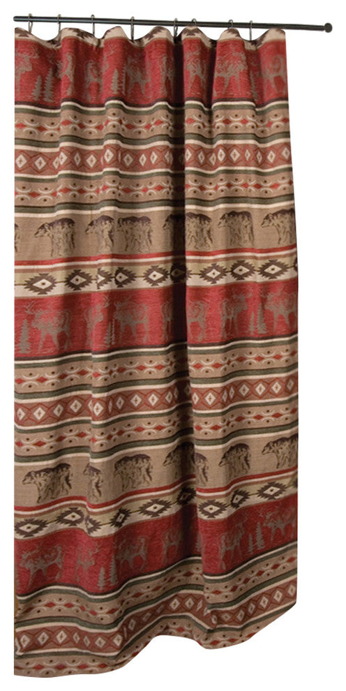 Deer and Bear Adirondack Shower Curtain