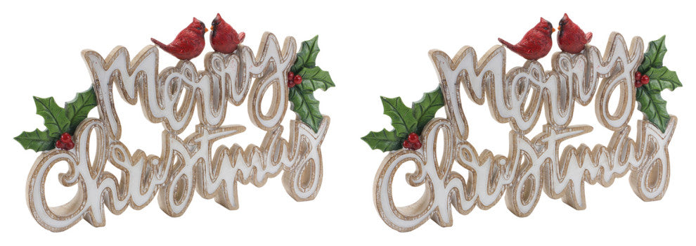 Merry Christmas Tabletop Sign, Set of 2