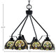 Odyssey 4 Light, Chandelier In Matte Black Finish, 7" Ivory Cypress Art Glass
