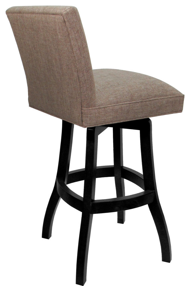 Swivel Wood Counter, Bar or Extra Tall Stool - Sommerville on S-Base, Basin Beige - Black, 30"