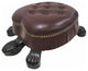 Elegant Walnut Finish Turtle Ottoman Foot Stool
