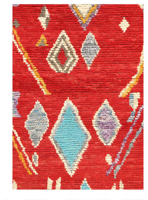 Fine Hand Knotted Moroccan Rug 3'4"x5'