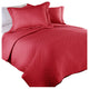 Lotus Home Diamondesque Water and Stain Resistant Quilt, Red, King