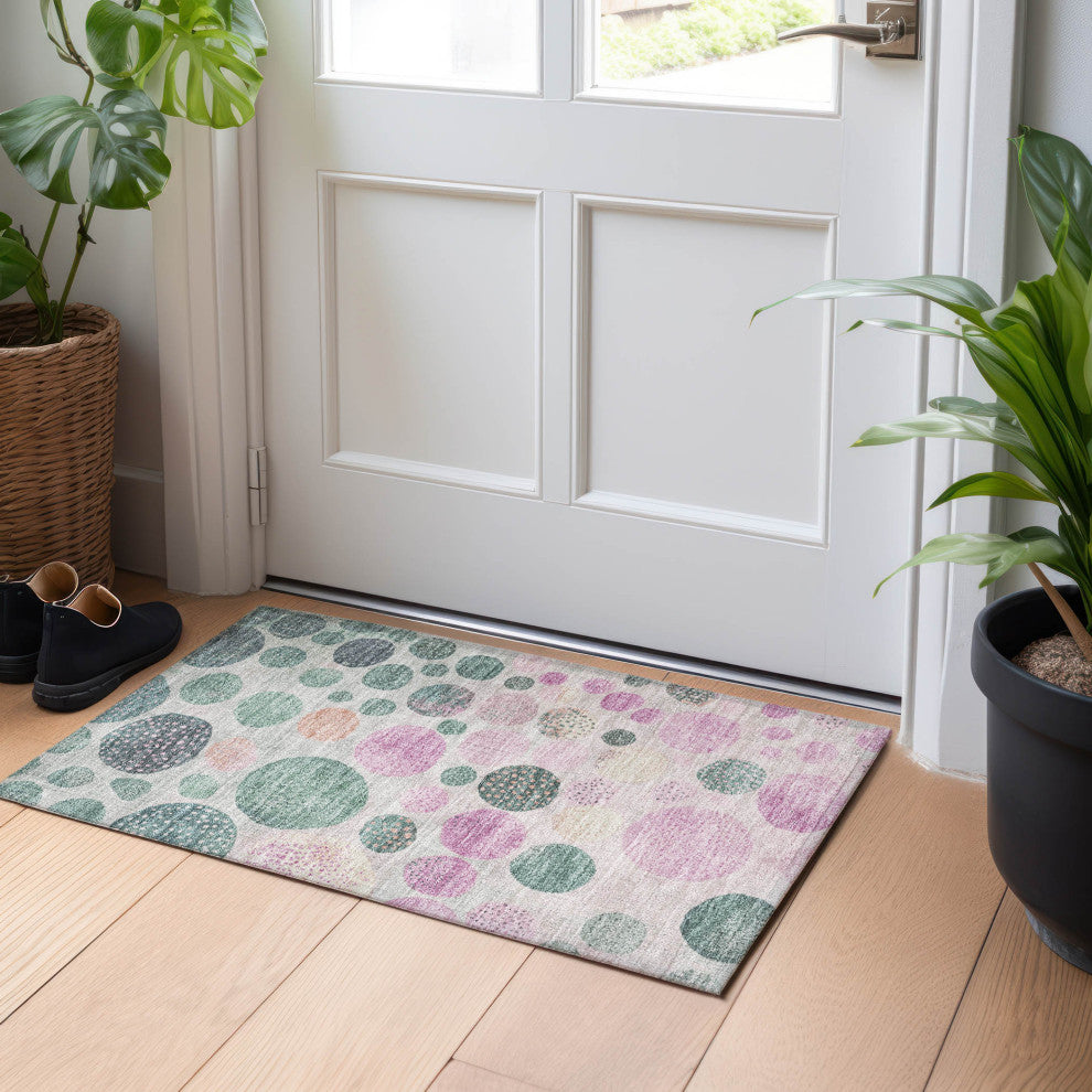 Machine Washable Indoor/Outdoor Chantille ACN1899 Cactus 1'8" x 2'6" Rug