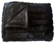 Mink Faux Fur Animal Skin Throw Blanket, Black , 5"x6"