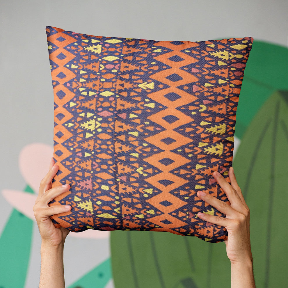 Plutus Multi-Color Parade Abstract Luxury Throw Pillow, 22"x22"