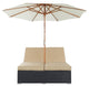 Modern Contemporary Outdoor Patio Rattan and Wicker Chaise Sofa Mocha