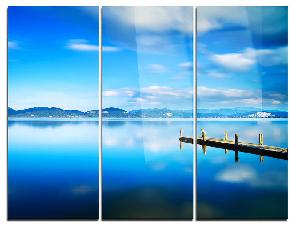 "Cloudy Sky Over Blue Sea" Photo Metal Wall Art, 3 Panels, 36"x28"
