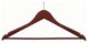Wooden Anti-Theft Security Suit Hanger, Walnut/Brass Finish, Box of 100