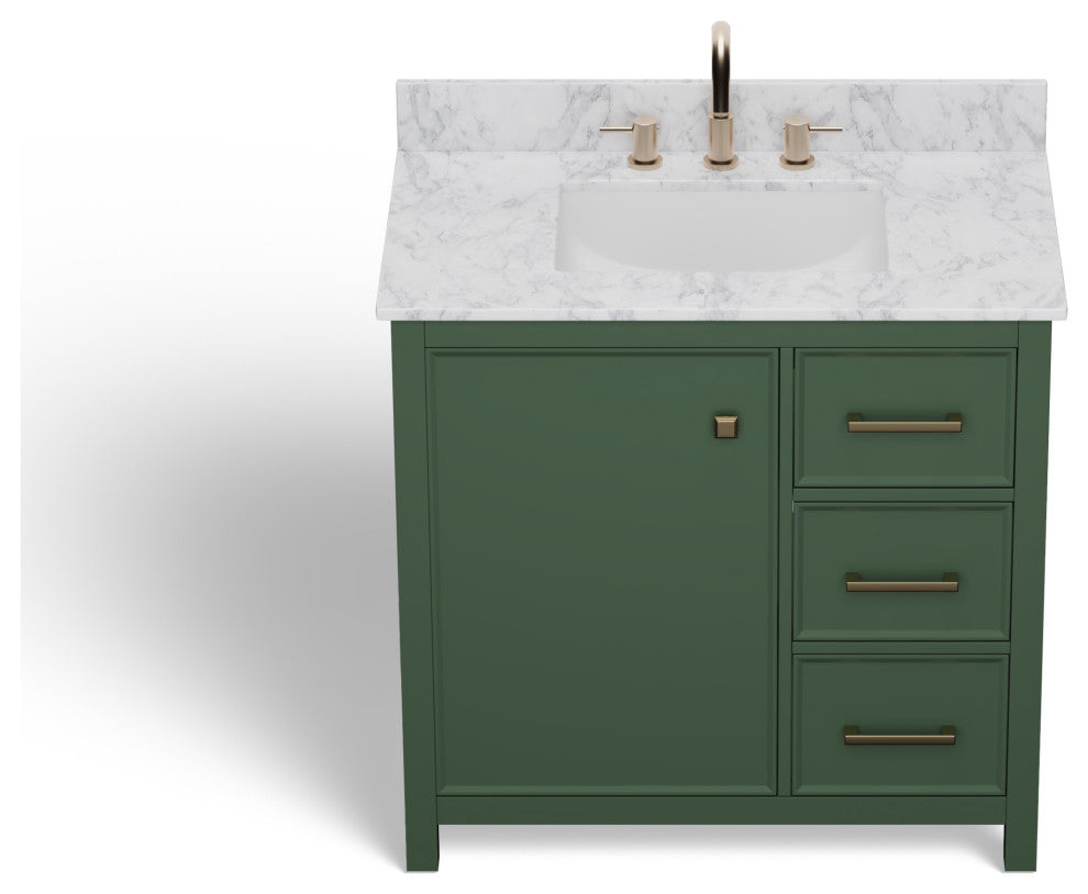 The Woodruff Bathroom Vanity, Single Sink, 36", Vogue Green, Freestanding