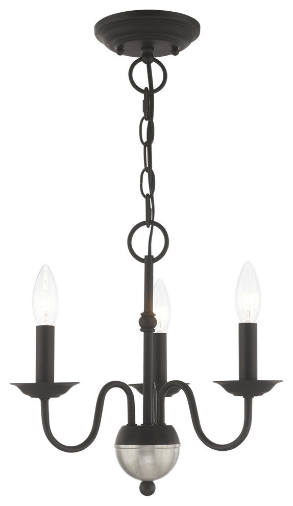 Windsor 3 Light Mini Chandelier, Black