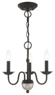 Windsor 3 Light Mini Chandelier, Black