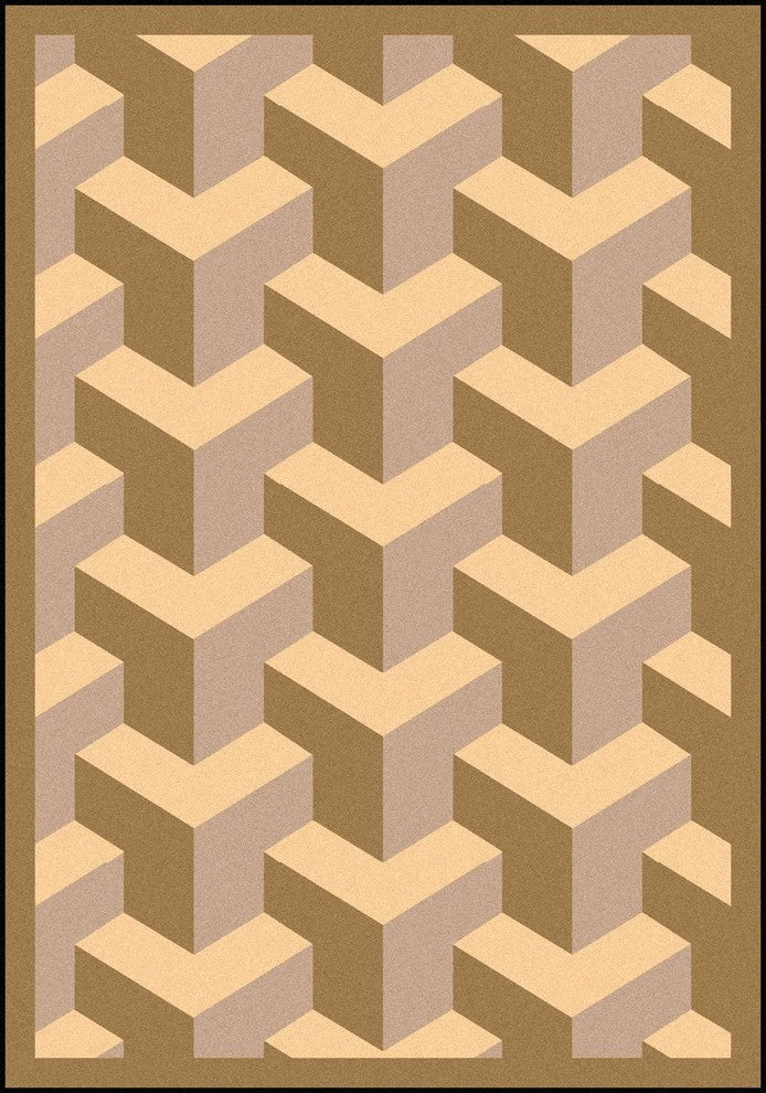 Kaleidoscope Rug, Rooftop, 3'10"x5'4", Beige