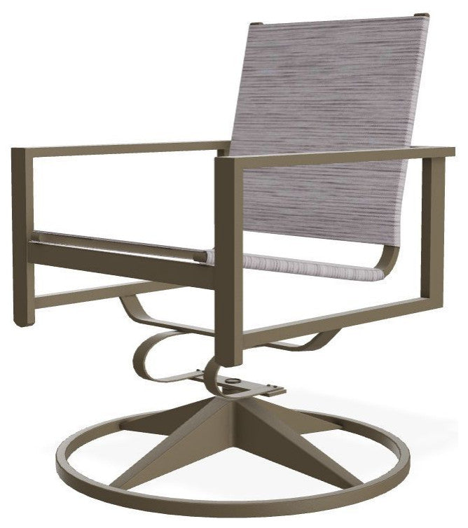 Tribeca Sling Outdoor Swivel Rocker, Fossil/Beachwood