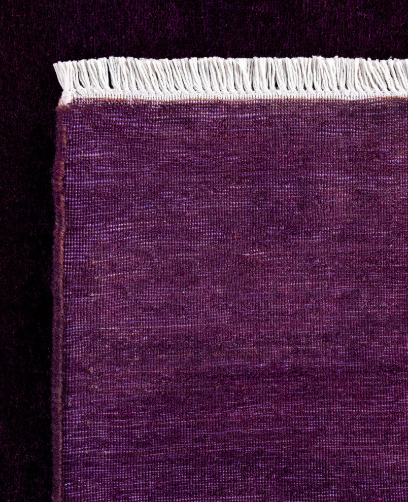 Overdyed One-of-a-Kind Hand-Knotted Area Rug Purple, 6' 1" x 9' 5"