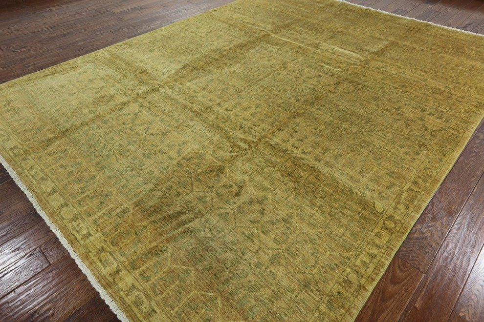 Antiqued Oriental Chobi Peshawar Hand-Knotted Oushak Rug, 9'x12'