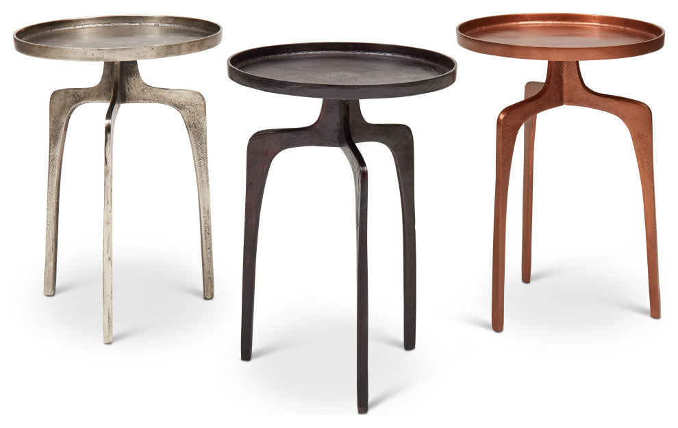 Vinya End Table, Vintage Silver