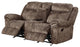 ACME Zubaida Loveseat with USB Dock and Console, 2-Tone Chocolate Velvet