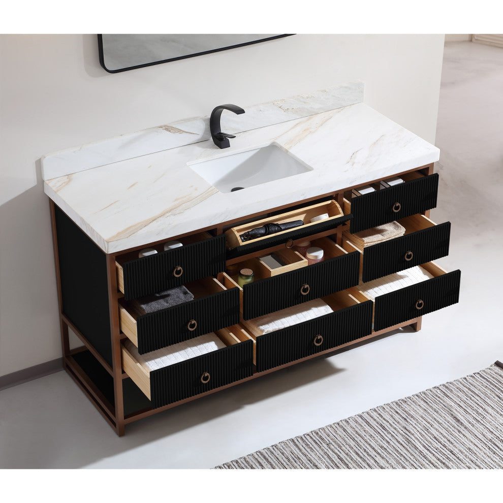 Vanity With Mirror,Sconce,Faucet Included