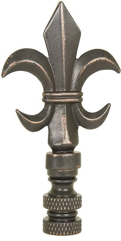 Fleur De Lis Lamp Finial Bronzed Brass 3"h