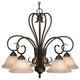 Homestead 5-Light Nook Chandelier, Rubbed Bronze With Tea Stone Glass