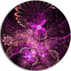 Glossy Bright Purple Fractal Flower, Floral Disc Metal Artwork, 23"