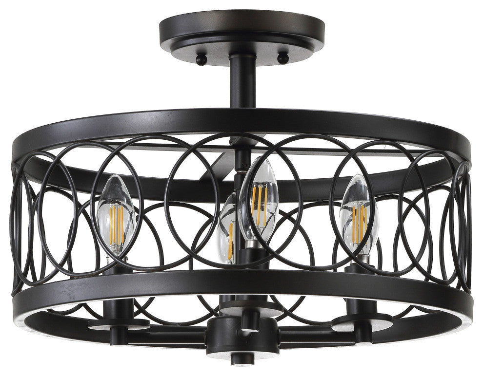 Sylvain Metal LED Semi-Flush Mount, Oil Rubbed, Oil Rubbed Bronze