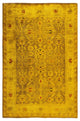 Overdyed One-of-a-Kind Hand-Knotted Area Rug Gold, 4' 2" x 6' 2"