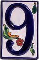 Colonial Talavera Ceramic House Number Nine