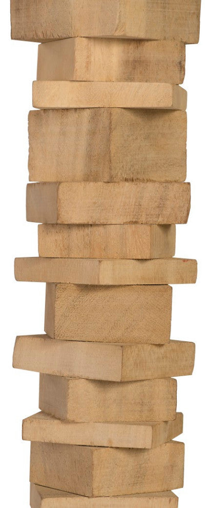 Stacked Wood Floor Sculptures, Bleached, 3-Piece Set
