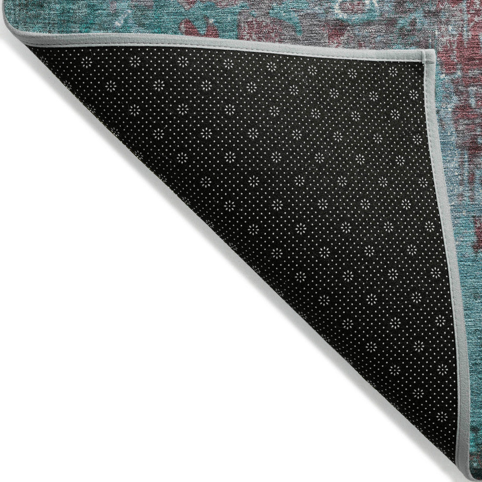 Machine Washable Indoor/Outdoor Chantille ACN1870 Teal 3' x 5' Rug
