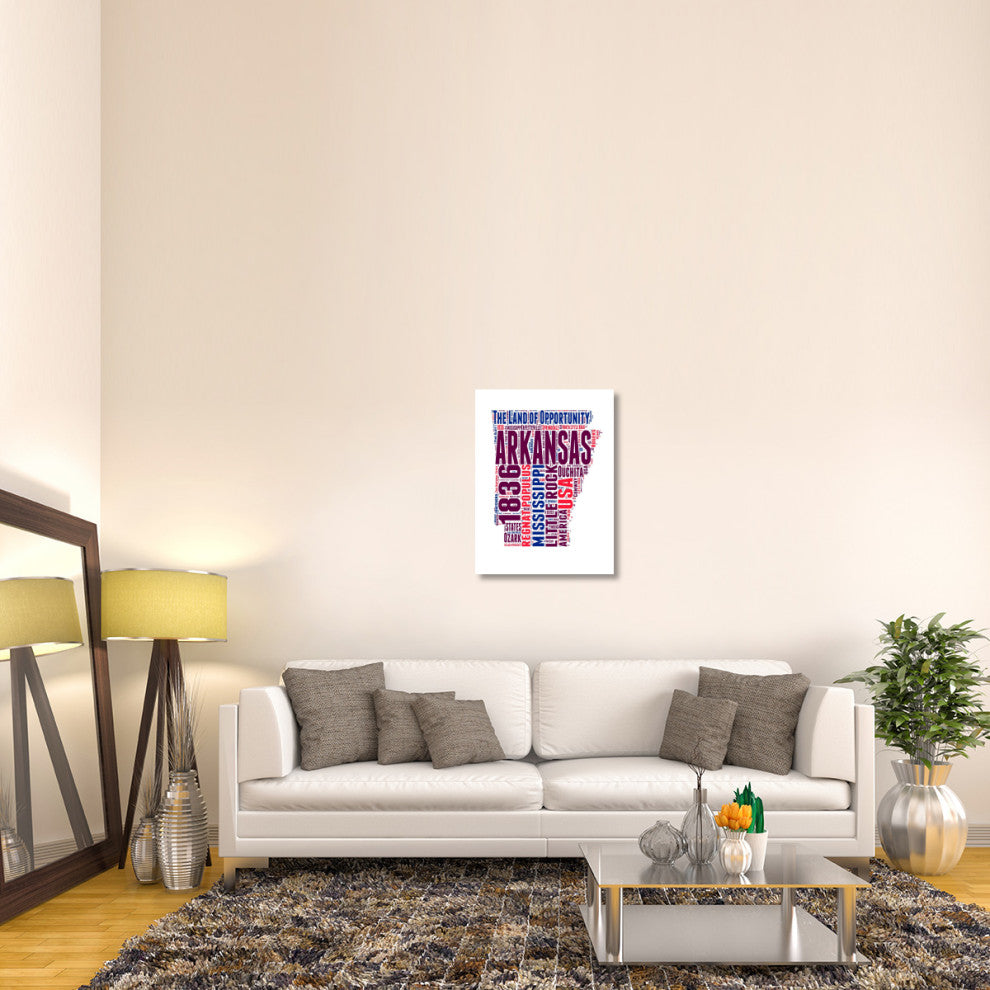 "Arkansas Word Cloud Map" Fine Art Print