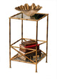 Bamboo 2 Tier Table, Antique Gold