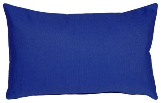 Pillow Decor - Sunbrella Solid Color Outdoor Pillow, True Blue, 12" X 20"