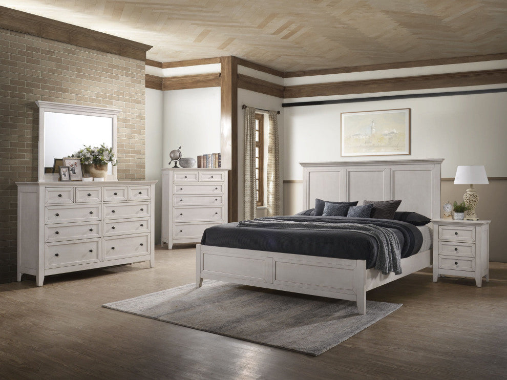 San Mateo 10-Drawer Dresser, Rustic White