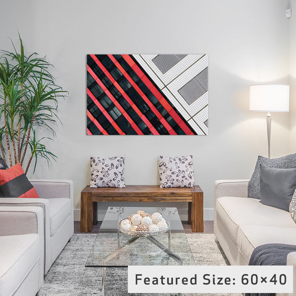 "Red Diagonals" by Greetje van Son, 40x26x1.5