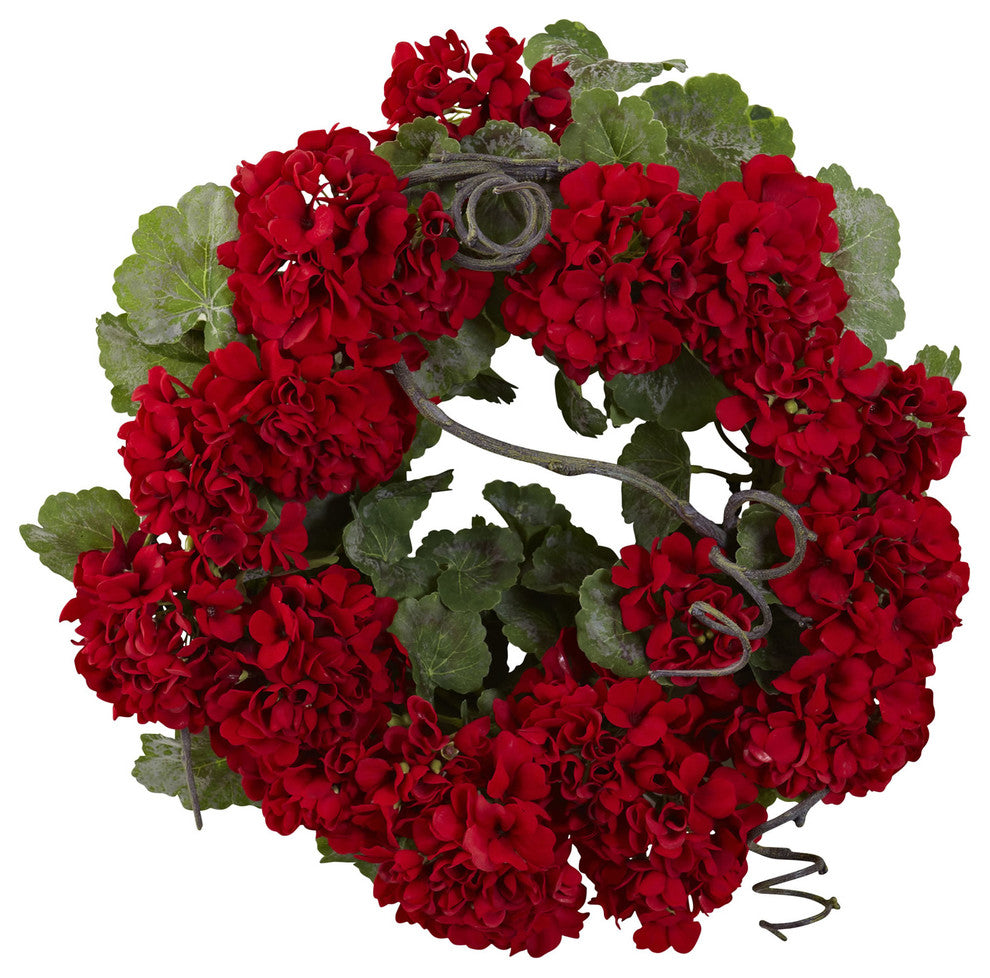17" Geranium Wreath