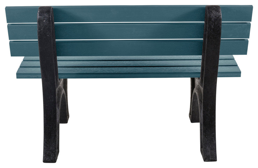 Aurora Traditional 4' Park Bench, Weathered Acorn, Nantucket Blue