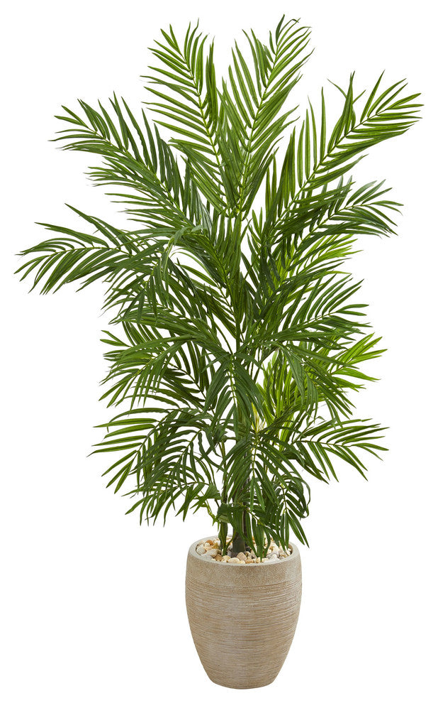 Nearly Natural 5' Areca Palm Artificial Tree in Sand Colored Planter