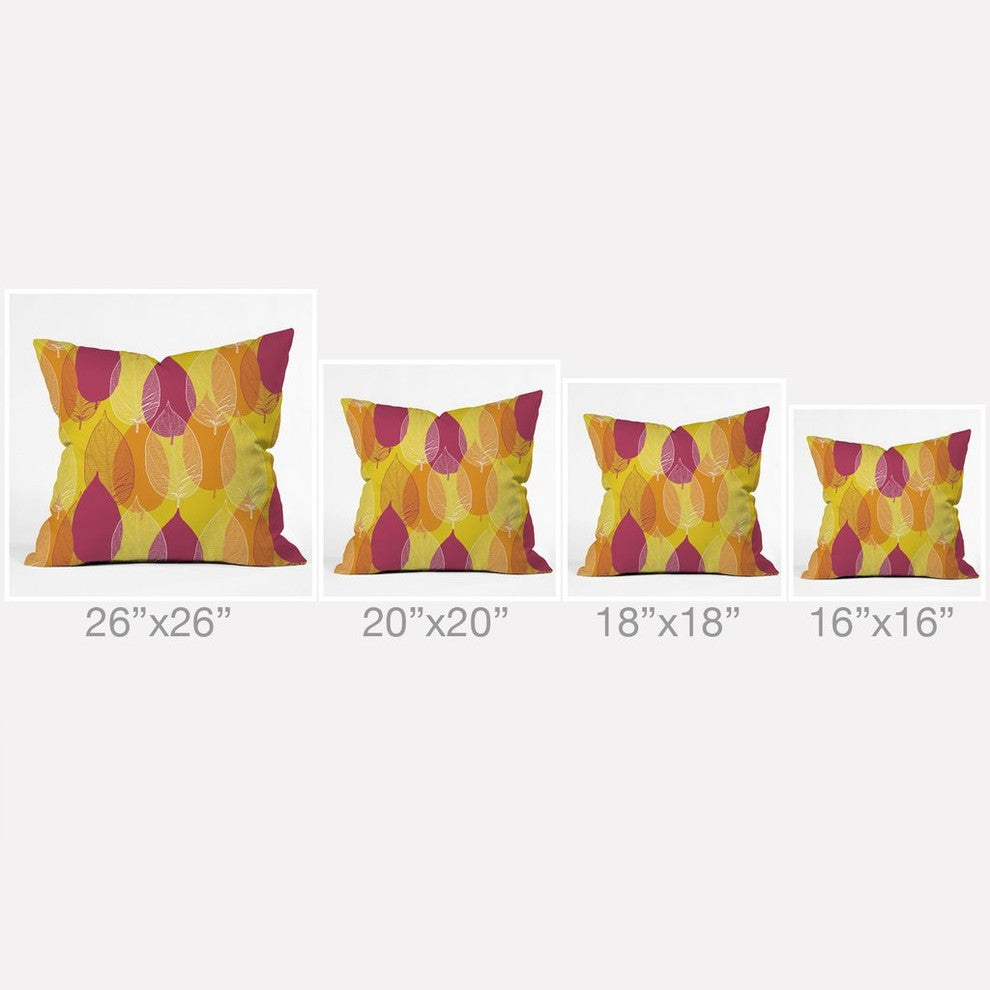 Aimee St Hill Big Leaves Yellow Throw Pillow, 26"x26"