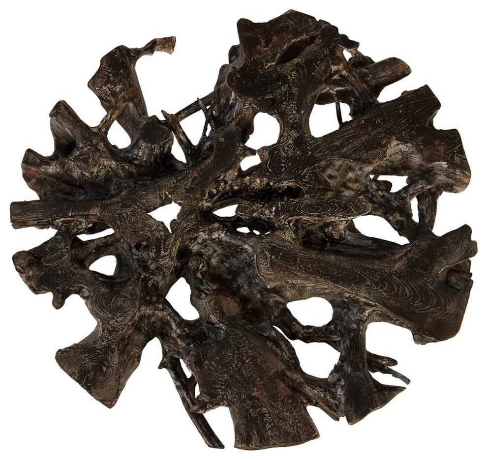 Round Top Coffee Table, Black Wash