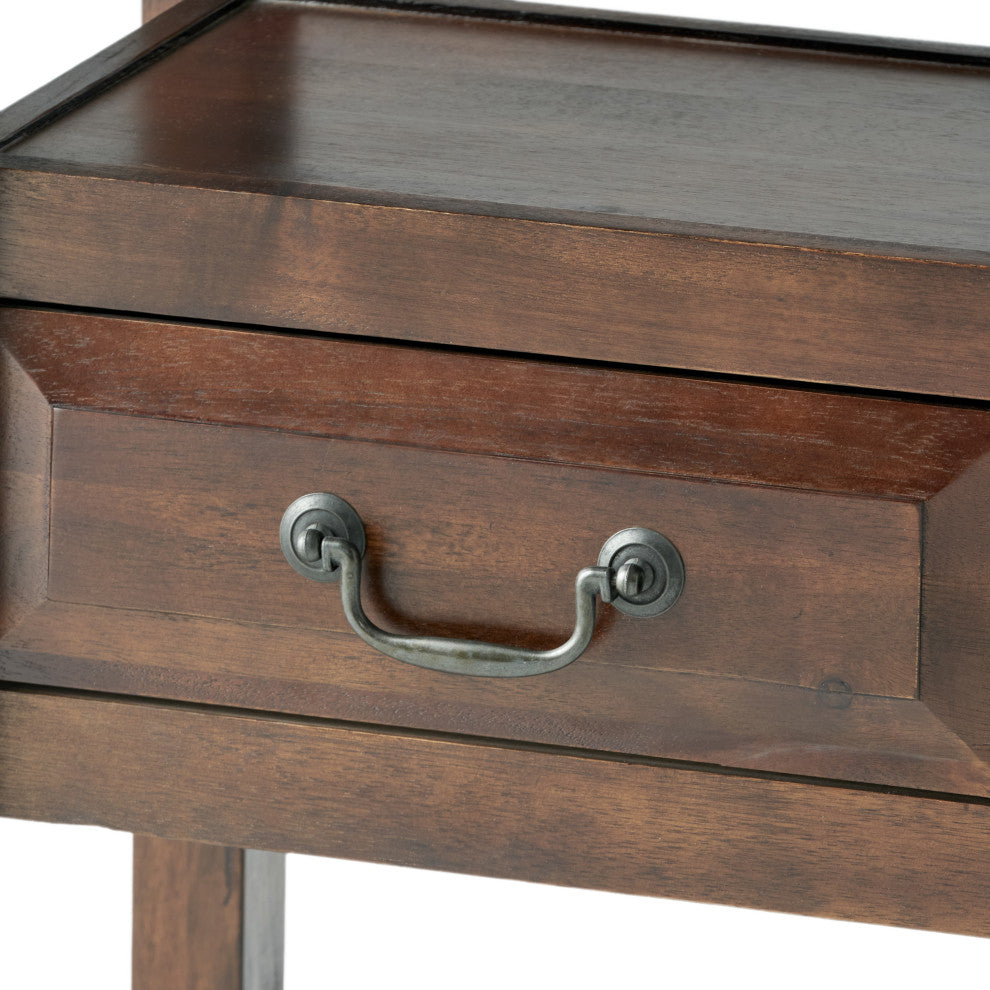 GDF Studio Noah Wood Accent Table, Brown Mahogany