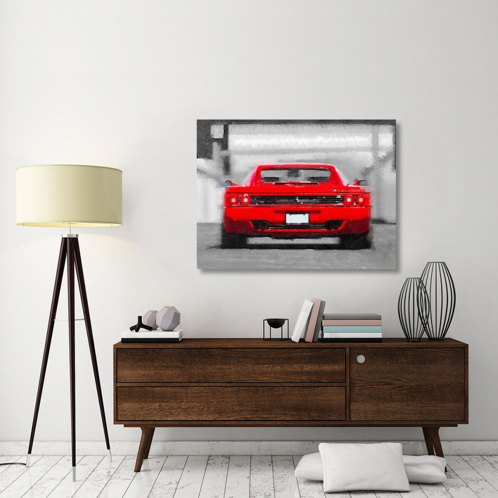 "Ferrari F512 Rear Watercolor" Fine Art Print