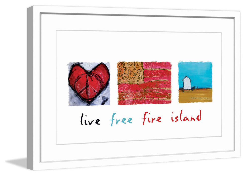 "Live Free Fire Island" Painting Print in Frame by Tori Campisi