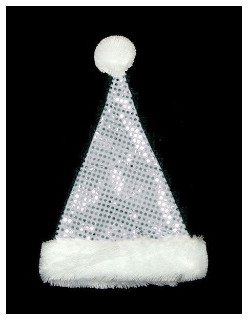 19" Sparkling Metallic Sequin Glitter Santa Hat
