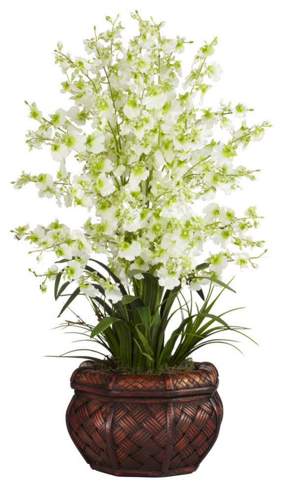 Dancing Lady Silk Flower Arrangement, Green