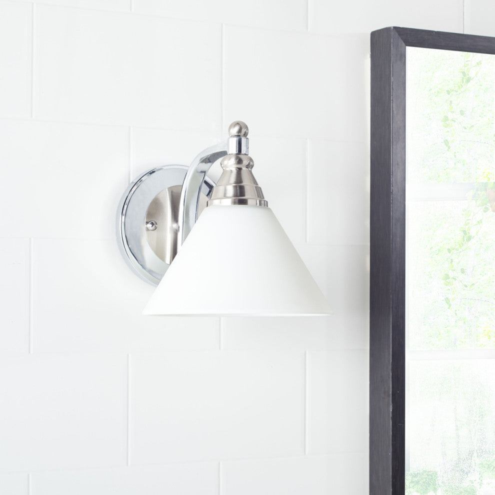 Safavieh Valery Wall Sconce, Nickel/White