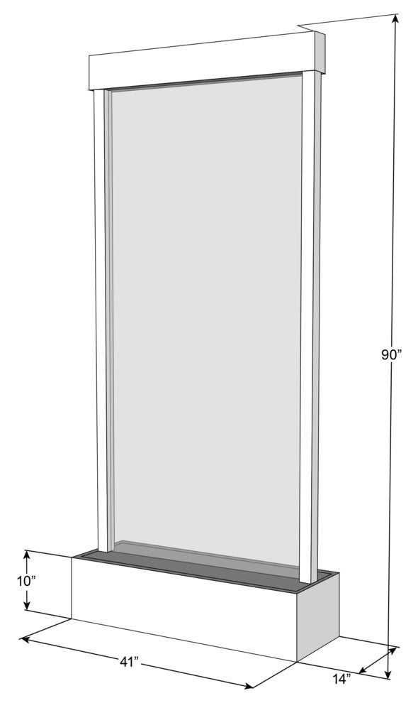 Tranquil River Flush Mount Water Fountain, Black Spider Marble, Rustic Copper