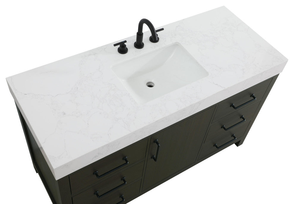 Home Living 54" Single Bathroom Vanity, Mocha Brown